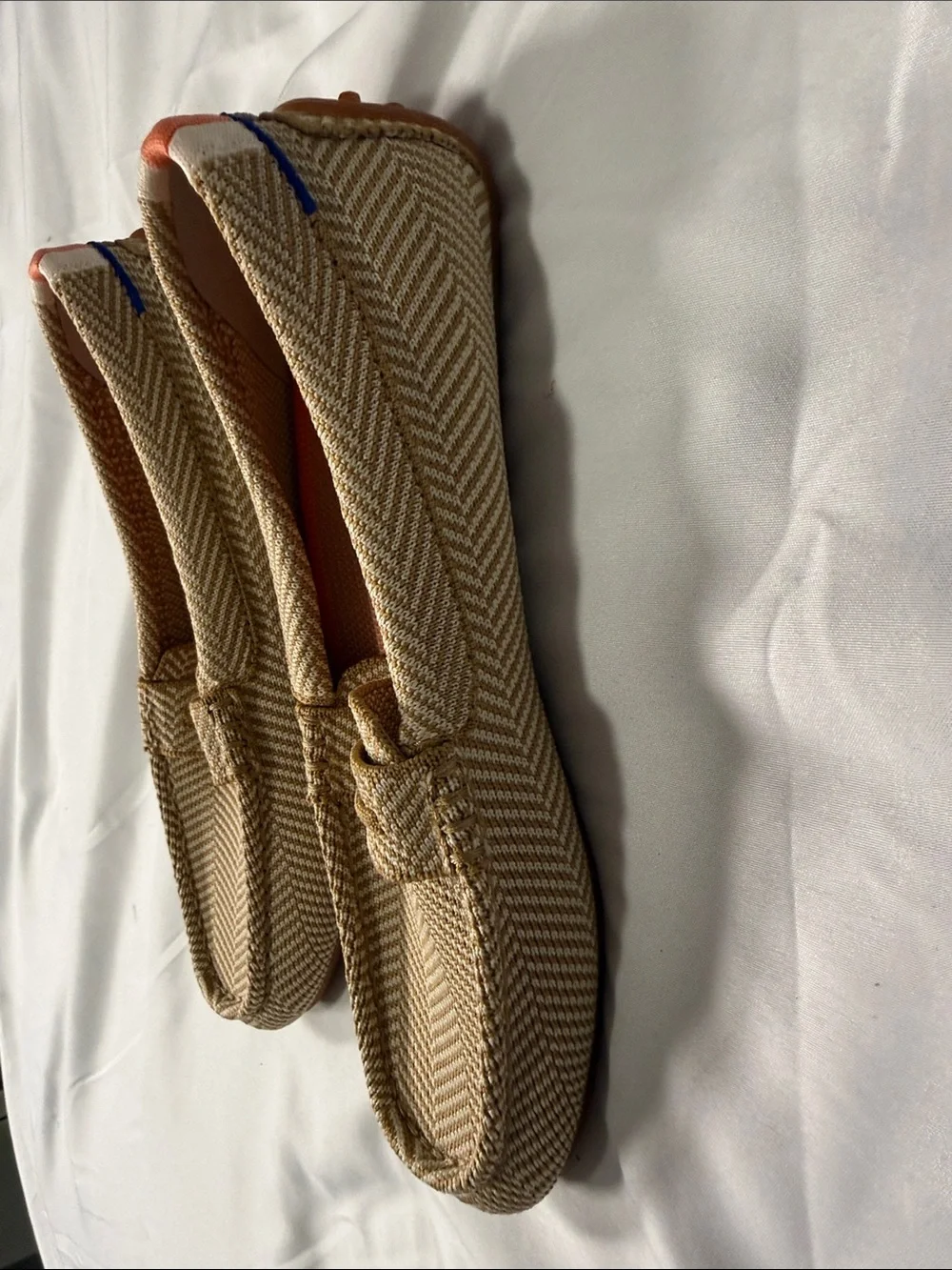 Rothy's Women’s Tan Herringbone Slip-On Loafers Size 6